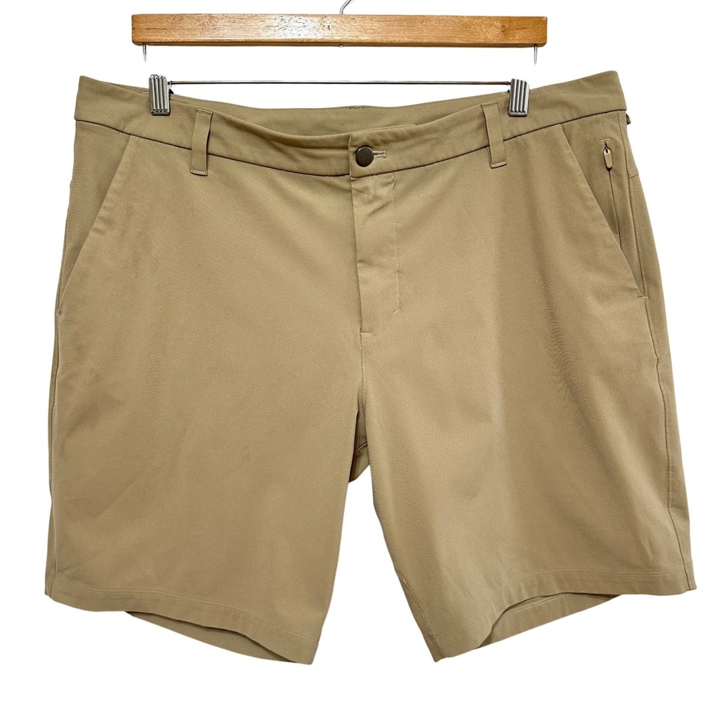 lululemon athletica Men's Flat Front Shorts in Khaki